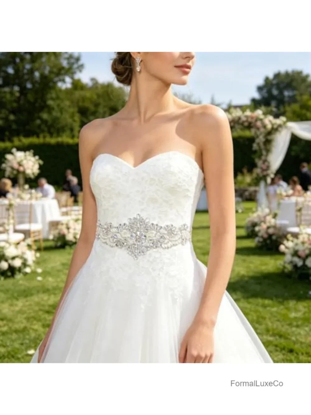 Rhinestone Applique Wedding Sash Belt for Bridal Dress DIY Crystal Beaded